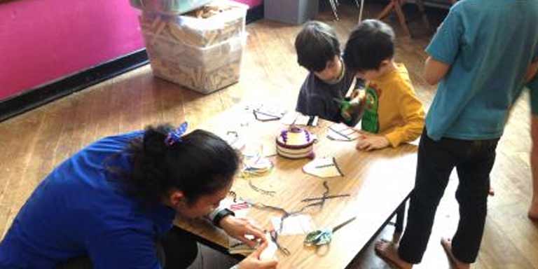 Making crafts with children