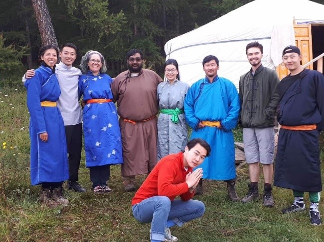 The archeology group having a "deel" party.