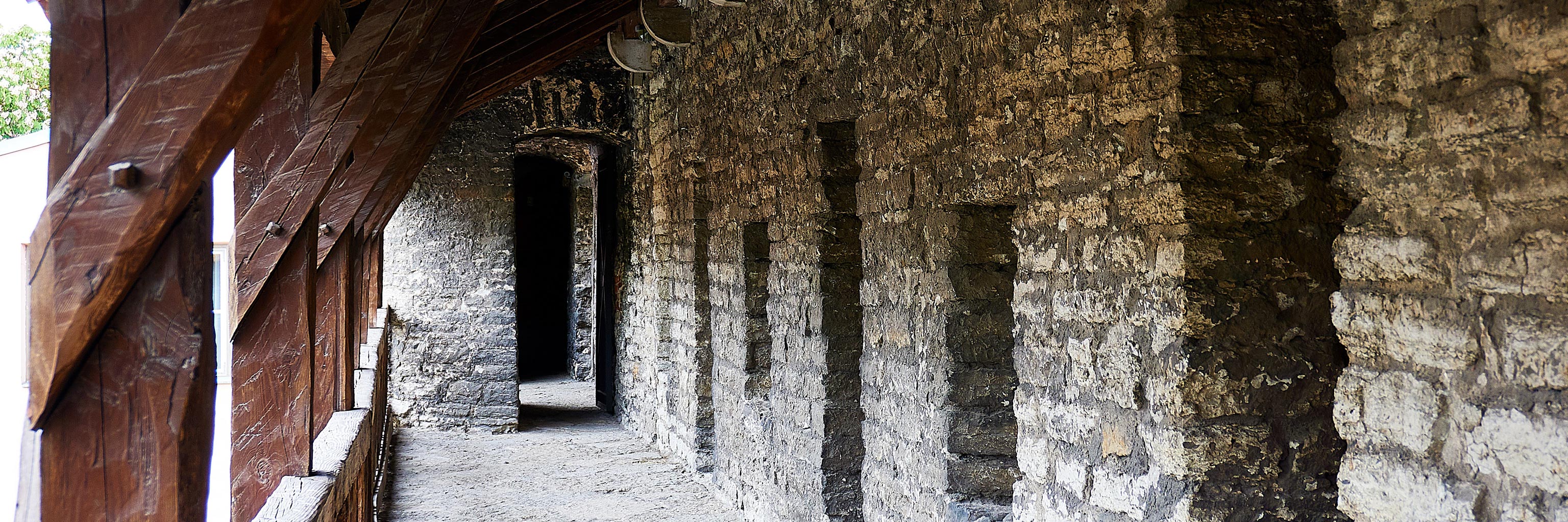 Stone brick hallway