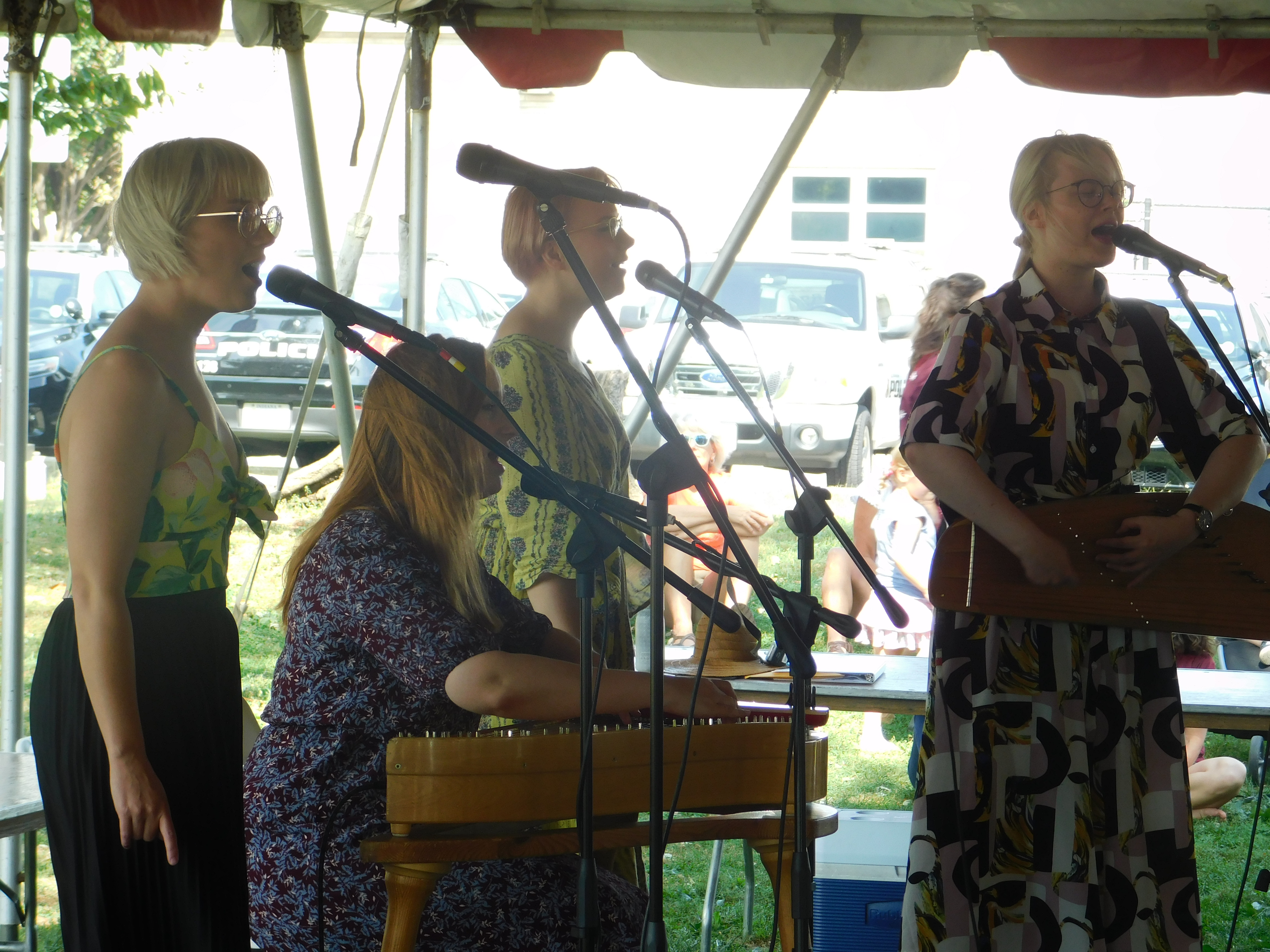 Four people performing music