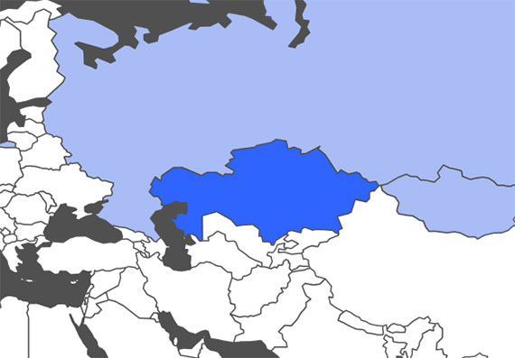 Kazakh Language Map