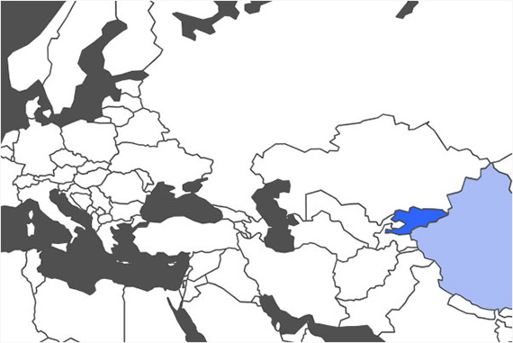 Kyrgyz Language Map