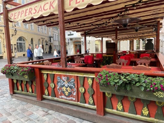 Estonian outdoor cafe seating