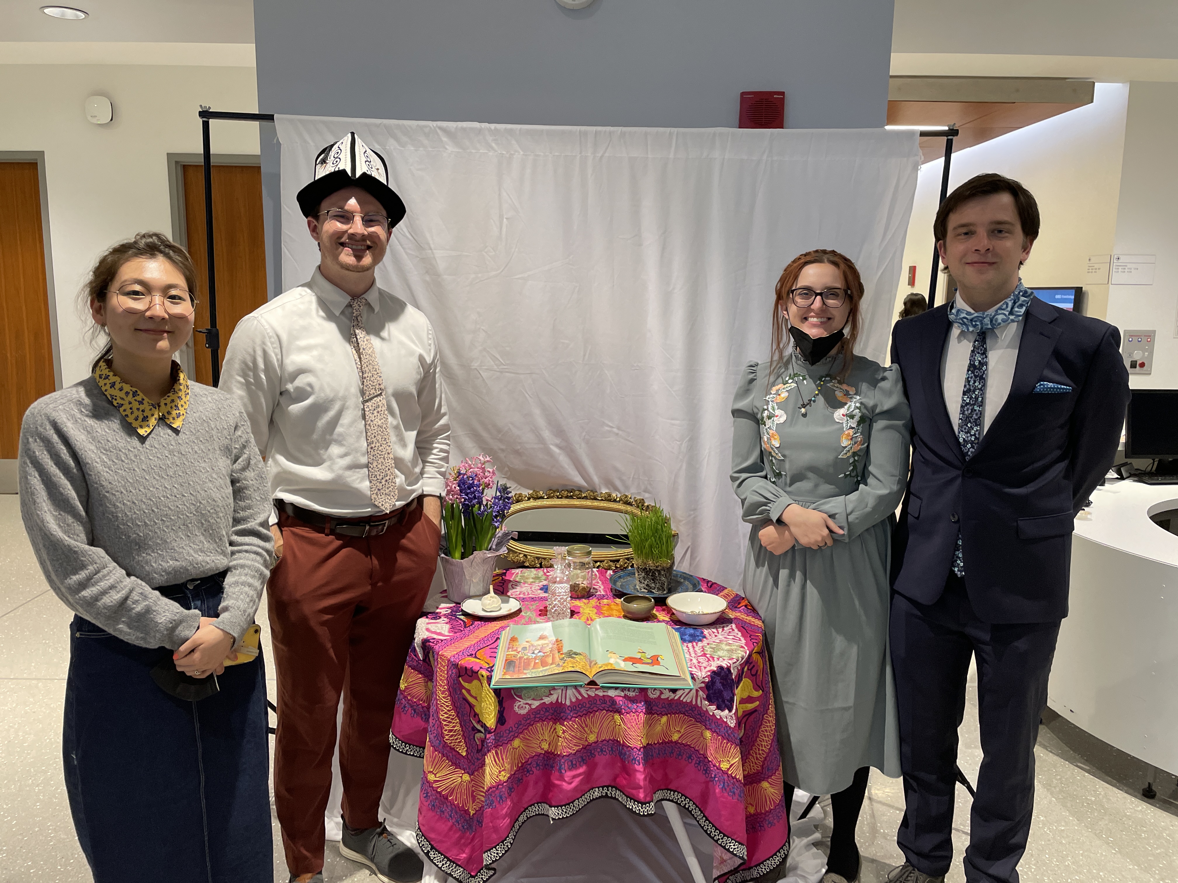 Group of students smiling at Navruz fest